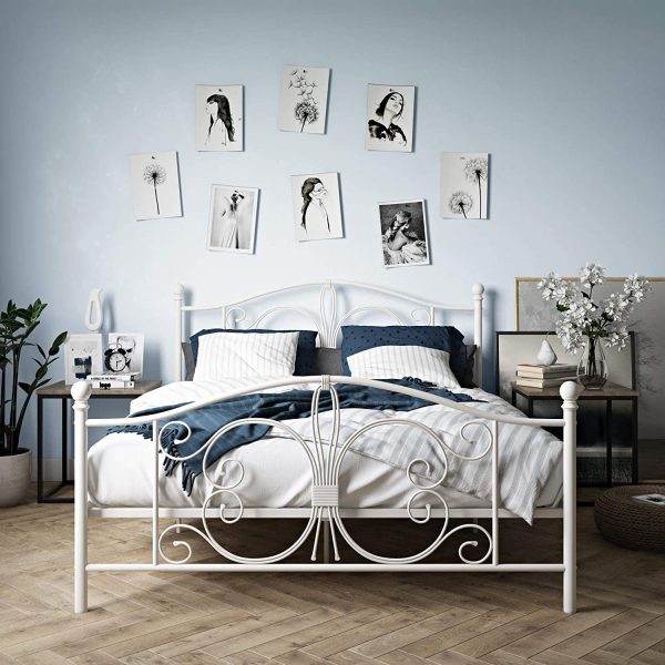 Vintage Antique Style Metal Bed Frame – Vintage Design White - Vintage ...